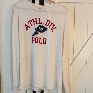 Polo by Ralph Lauren White and Red Graphic Long Sleeve Tee